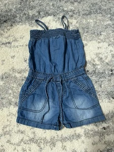 Girls Size 5 Denim Romper - Picture 1 of 5