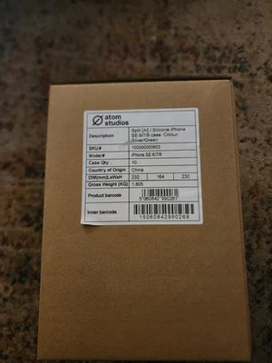 Box Of 10 Case For iPhone 6 7 8 Silicone Green Silver Case Atom Studios New - Image 1 of 3