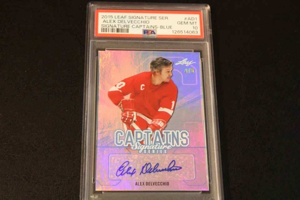 2015 Leaf Signature Series -Captians Auto - Alex Delvecchio 4/5 -PSA GEM MINT 10 - Image 1 of 4