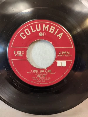 Doris Day I Wish I Had A Girl / My Buddy Columbia B-289 1952 45 RPM Vinyl Record - Image 1 of 4