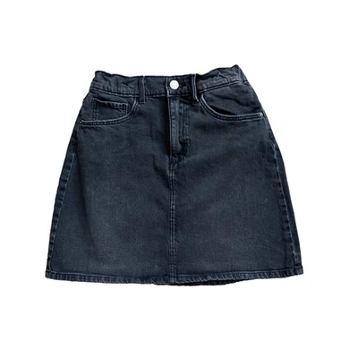 H&M & Denim Girls Youth Size 16 Gray Denim Cotton Blend Skirt Adjustable Waist - Image 1 of 4
