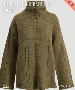Maglione Holzweiler Barlind XS verde militare lana alpaca spacchi laterali collo cinch - Foto 1 di 13