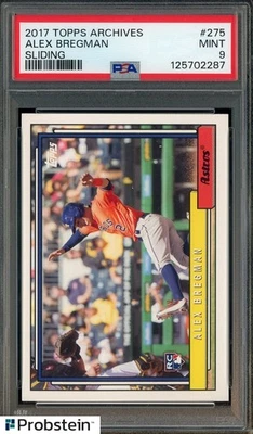 2017 Topps Archives Baseball #275 Alex Bregman Sliding Houston Astros PSA 9 MINT - Image 1 of 2