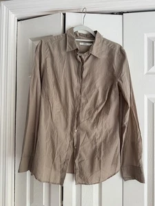 0039 Italy womens button down shirt light brown XL - Picture 1 of 2