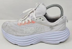 Hoka Bondi 8 Damen Größe 7 Weiß/Orange Sneaker Schuhe 1127952 - Bild 1 von 8