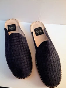 TRUE MEASURE Dark Blue Slip-On Mule Espadrilles Made in Portugal US 10 - Picture 1 of 7