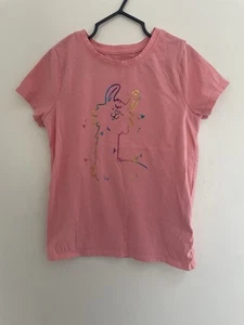 Cat & Jack Kids Girls Colorful Llama Cotton Blend Crewneck T-Shirt Pink S 6/6X - Picture 1 of 6