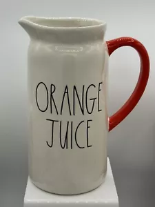 Rae Dunn Ceramic 8.5in Orange Juice Pitcher Magenta - Picture 1 of 3