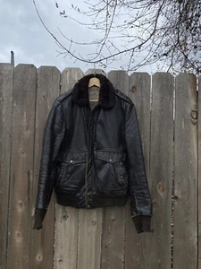 Vintage 1960s G-1 Brown Fur Insulated Flight Jacket - Picture 1 of 11