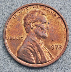 1972 P - Lincoln Memorial Cent Penny - Not Cleaned - Picture 1 of 1