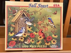 RARE White Mountain Fall Feast 1000 Pc Puzzle 2008 Jane Maday #5235 Complete OOP - Picture 1 of 12
