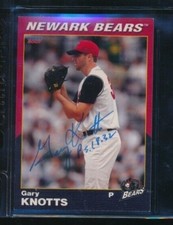 2007 Choice Newark Bears #13 Gary Knotts signed auto autograph very tough
