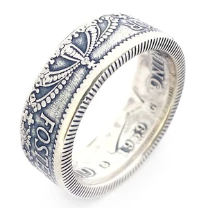 Coin Ring Sweden - 2 Kronor Swedish Silver - Size 10 1/4 US. Konungariket Sverig - Picture 1 of 12