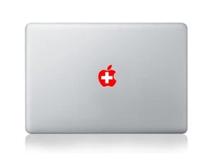 Switzerland  Flag Apple Logo Macbook Laptop Sticker - Picture 1 of 2