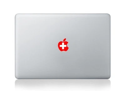 Switzerland  Flag Apple Logo Macbook Laptop Sticker - Image 1 of 2