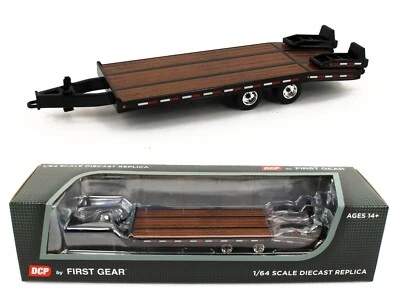 DCP 1:64 *BLACK* Tandem Axle BEAVERTAIL TAG TRAILER *DIECAST* NIB - Image 1 of 4