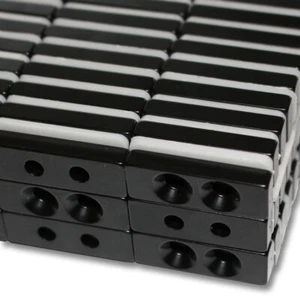20 NEODYM BLOCK MAGNETE 30x10x5 mm mit 2x BOHRUNG SENKUNG SÜD 6 KG EPOXY SCHWARZ - Bild 1 von 2