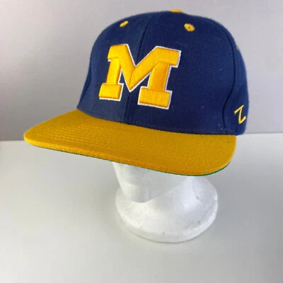 Vintage Michigan Wolverines Snapback Hat Zephyr The Z Hat Blue Yellow 90’s y2k - Image 1 of 4