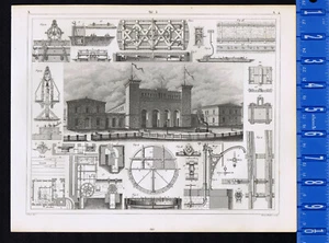 Railroad Construction; Leipsic Station -1851 Heck Engineering print - Picture 1 of 1