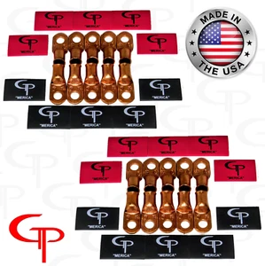(20) 1/0 AWG Gauge Copper Lugs w/ RED & BLACK Heat Shrink Ring Terminals wire - Picture 1 of 1