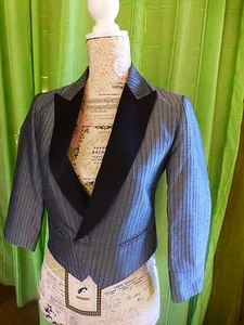8-10ans garçon beau gilet cérémonie ,soirée ,gris,noir 2poches - Bild 1 von 4