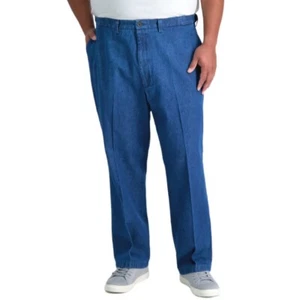 Haggar Straight Jeans Mens 44x30 B&T Stonewash 100% Cotton Dad Grandpacore Denim - Picture 1 of 6