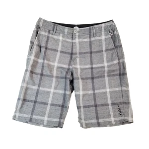 Rusty hybrid shorts men's 34 x 12 gray plaid Dri-Fit Flex stretch Beach Surf - Picture 1 of 13