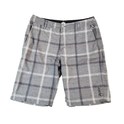 Rusty hybrid shorts men's 34 x 12 gray plaid Dri-Fit Flex stretch Beach Surf - Image 1 of 4