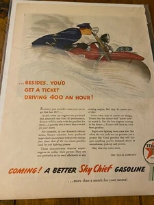 Anuncio de policía de motocicleta Texaco 1944 vintage - Imagen 1 de 1