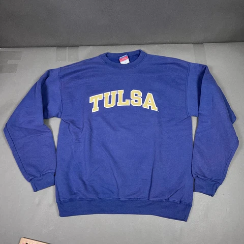 Vintage Tulsa Golden Hurricanes Sweatshirt Mens Large Blue Champion Football Cover