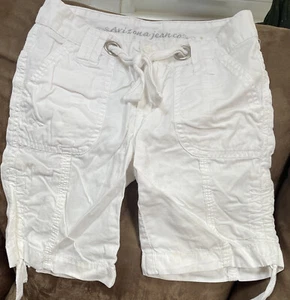 GIRLS ARIZONA CARGO SHORTS SZ 7 SLIM WHITE SUPER CUTE!! - Picture 1 of 4