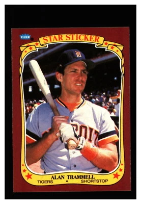1986 Fleer Star Sticker #121 Alan Trammell Tigers NM/MT - Image 1 of 2