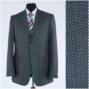Mens Vintage Blazer 40L UK Size LINEA Grey Birds Eye Wool Sport Coat Jacket - Picture 1 of 12