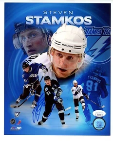 Archivo de fotos 8x10 firmado por Steven Stamkos certificado de autenticidad JSA Tampa Bay Lightning Cup Canadá B - Imagen 1 de 2