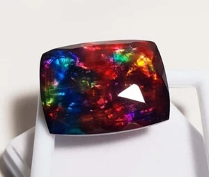 Ammolite Opal Shape Cushion Cat Gemstone 22x29x9mm 46Ct - Picture 1 of 5