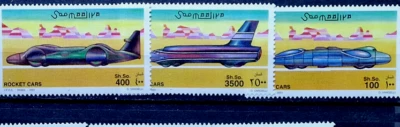 索马里 2001 年全新邮票火箭车 3 张邮票全套米 17.00 欧元 — 第 1/4 张图片