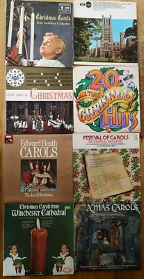 8x CHRISTMAS ALBUMS JOB LOT/BUNDLE.Edward Heath,Alan Peters,Guildford Choir etc - Image 1 of 4