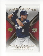 2007 Upper Deck NL Rookie of the Year Ryan Braun Rookie RC Brewers