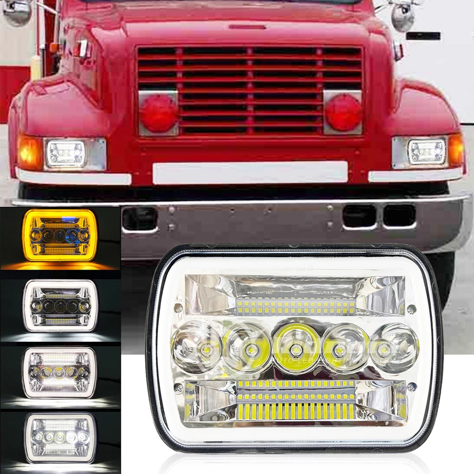 Faros LED DRL 7x6" 5X7" para International Harvester 4700 4800 4900 8100 Foto 1 de 4