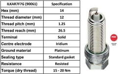 NGK ILKAR7F7G Spark Plug