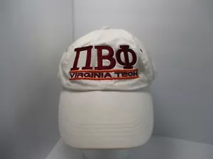 Virginia Tech Hokies Baseball Cap Mens OSFA Beige Strapback Hat NCAA Pi Beta Phi - Picture 1 of 12