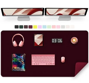 120 x 60 CM Tapis de Bureau en Cuir PU Antidérapant Tapis de Souris de Grande... - Photo 1/6