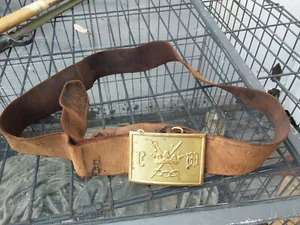 Vintage Odd Fellows Crown Sword Pettibon Bros. Belt & Buckle Collect Fraternity - Picture 1 of 3