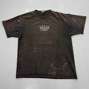 Vintage Y2K Orange County Choppers Flames Distressed Grunge Biker T Shirt L