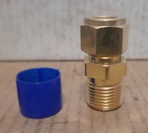PARKER #8-B BRASS MALE CONNECTOR FITTING (1/2” NPTF x .400” ID, 1.95” LG.) X111L - Picture 1 of 5