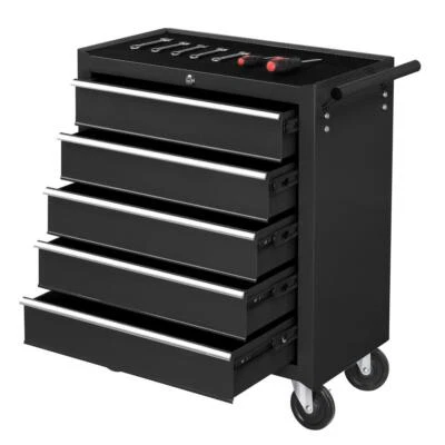 5-Drawer Rolling Tool Chest Box w/ Key&Lock Storage Cabinet Organizer on Wheels - Image 1 of 4