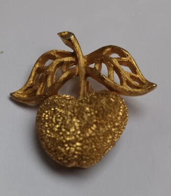 Broche Manzana Dorado Vintage 30-40ss Foto 1 de 4