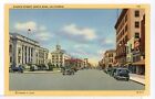 Fourth Street, Businesses, Government Offices, Santa Rosa CA 1930-1945 Postcard