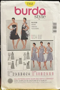 Burda Sewing Pattern 7352 Ladies Misses Fitted Dress Size 6-18 Uncut - Picture 1 of 2