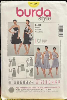 Burda Sewing Pattern 7352 Ladies Misses Fitted Dress Size 6-18 Uncut - Image 1 of 2